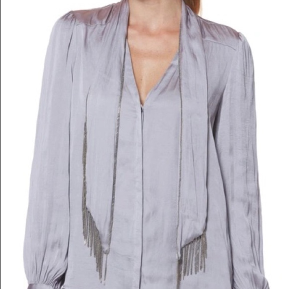 Paige satin lilac blouse